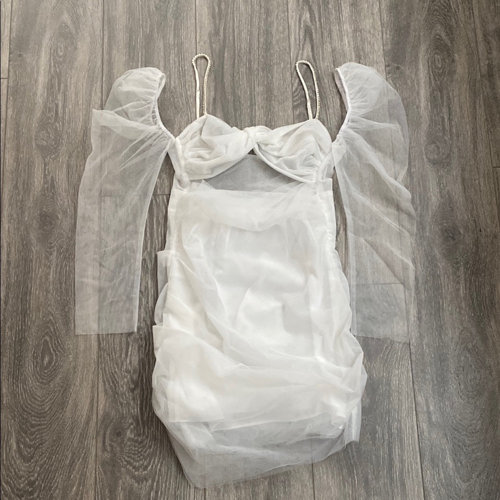 The Bar - “The Jean” Tulle Bodycon Mini Dress - Size S